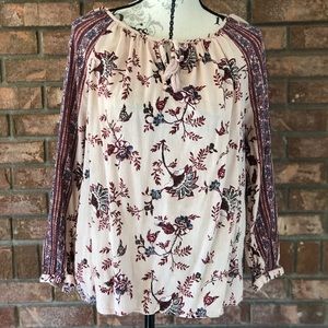 Lucky Brand pink floral top sz XL